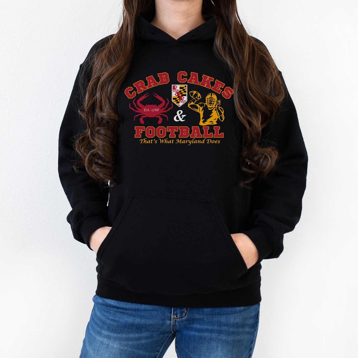 Crab Cakes & Football | Unisex Hooded Sweatshirt