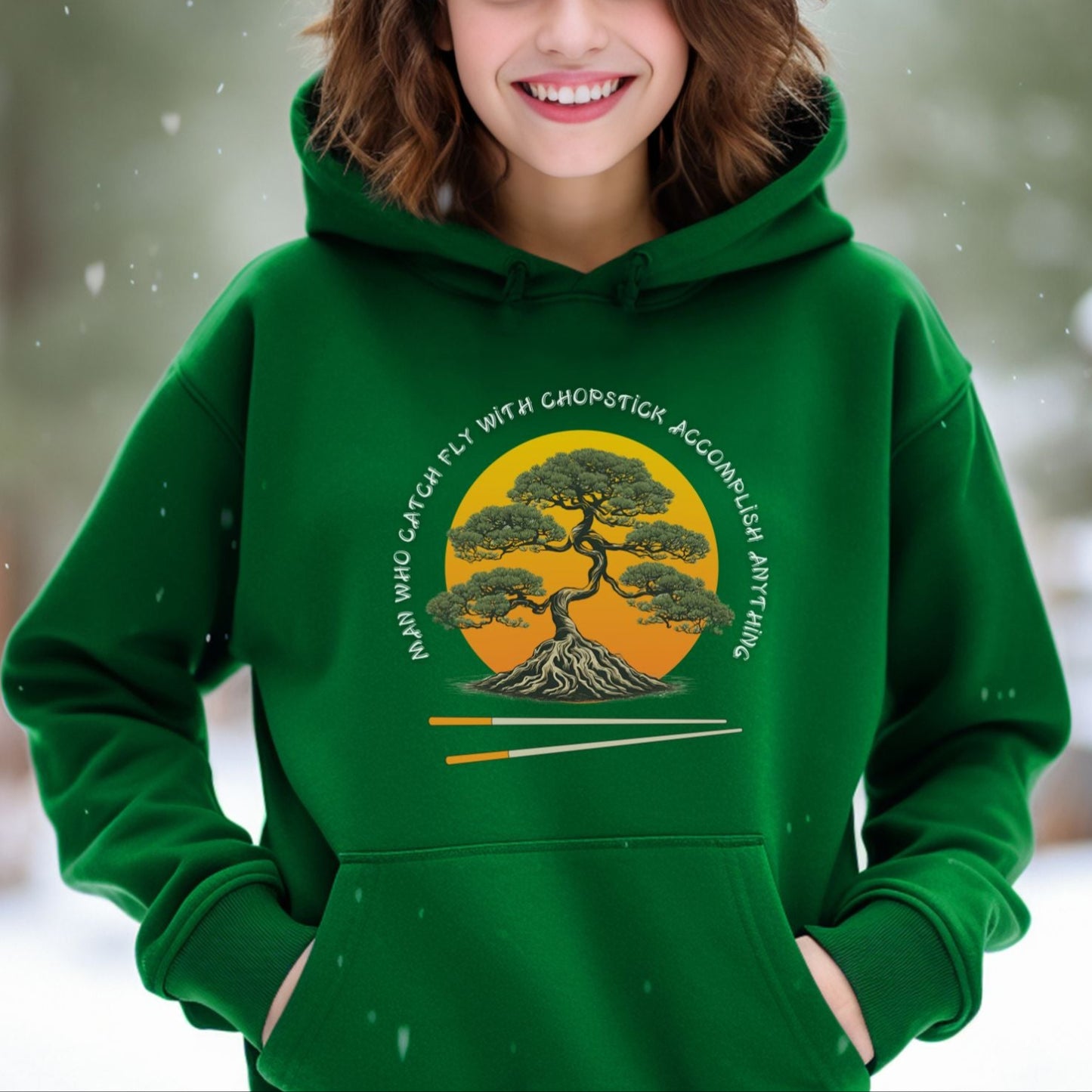 Man Who Catch Fly With Chopstick | Unisex Hooded Sweatshirt
