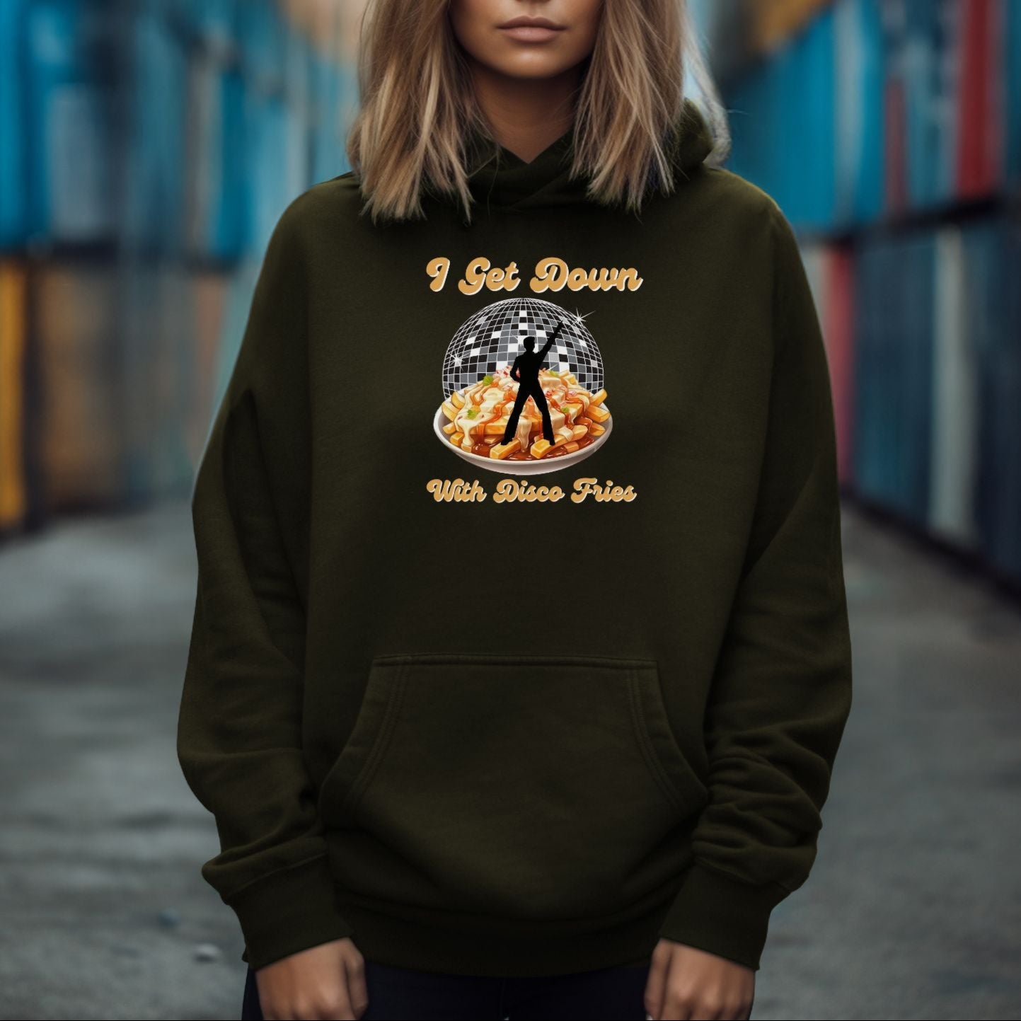 I Get Down with Disco Fries | Unisex Hooded Sweatshirt