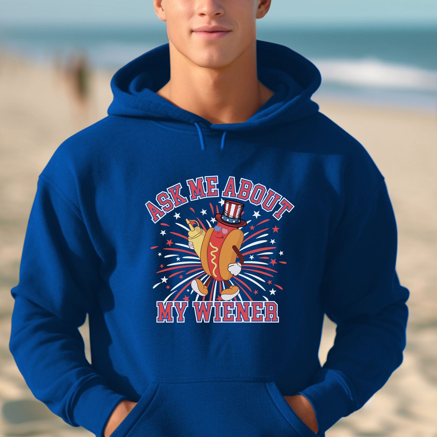 Ask Me About My Wiener | Unisex Hooded Sweatshirt